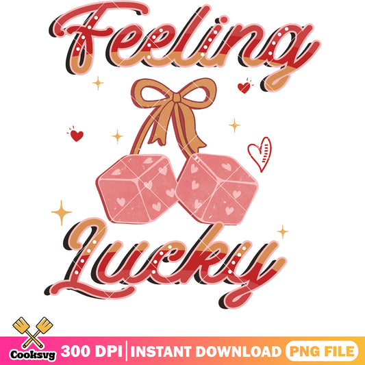 Pink valentine feeling lucky png, pink valentine png, valentine day png