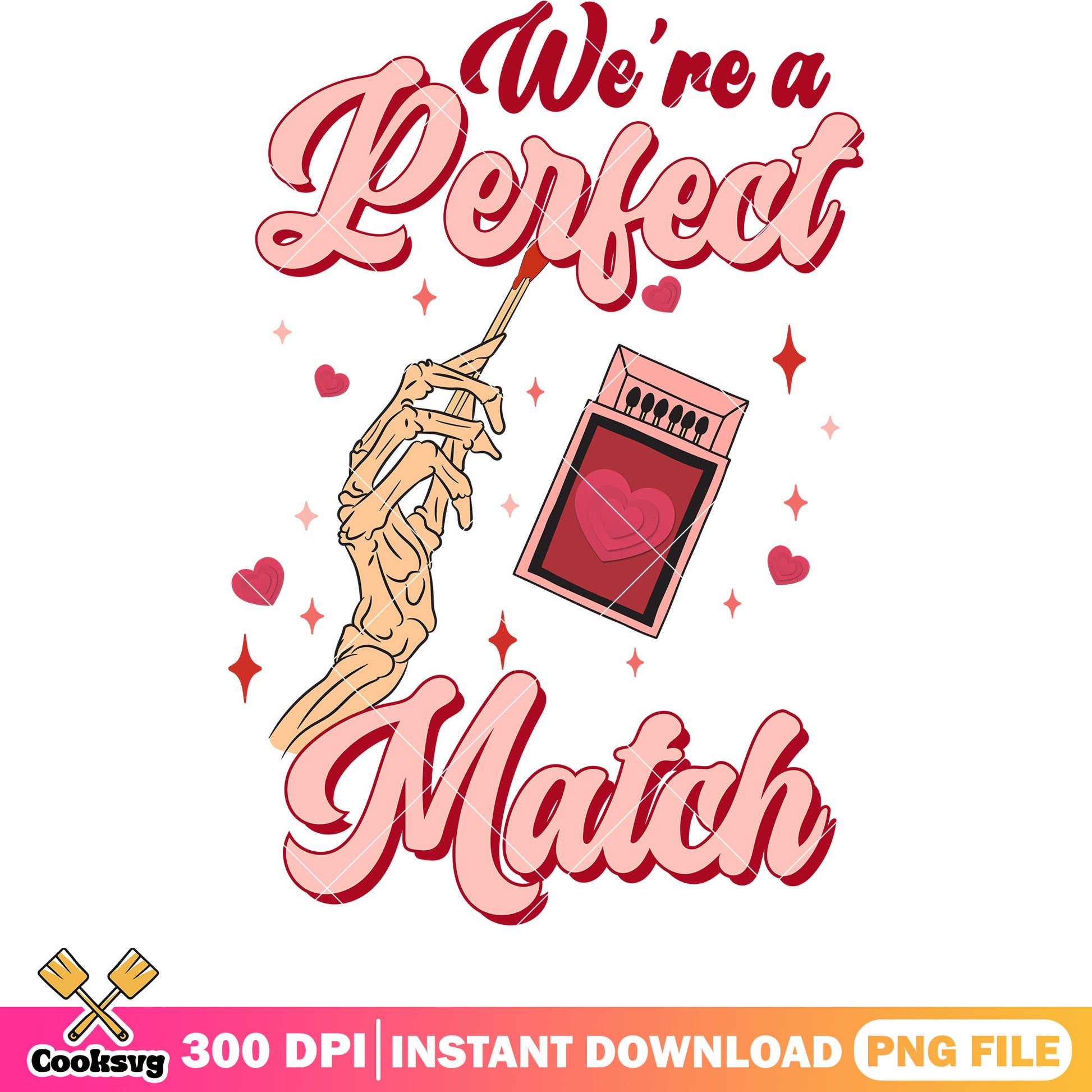 Pink valentine we are a perfect match png file, valentine day png, valentine png