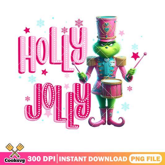 Pinky christmas holly jolly png, the grinch png, nutcracker png