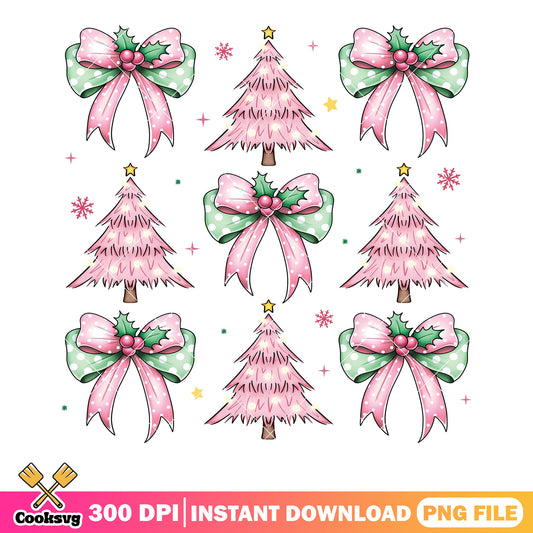Pinky coquette tree xmas png, christmas tree png, christmas vibes png