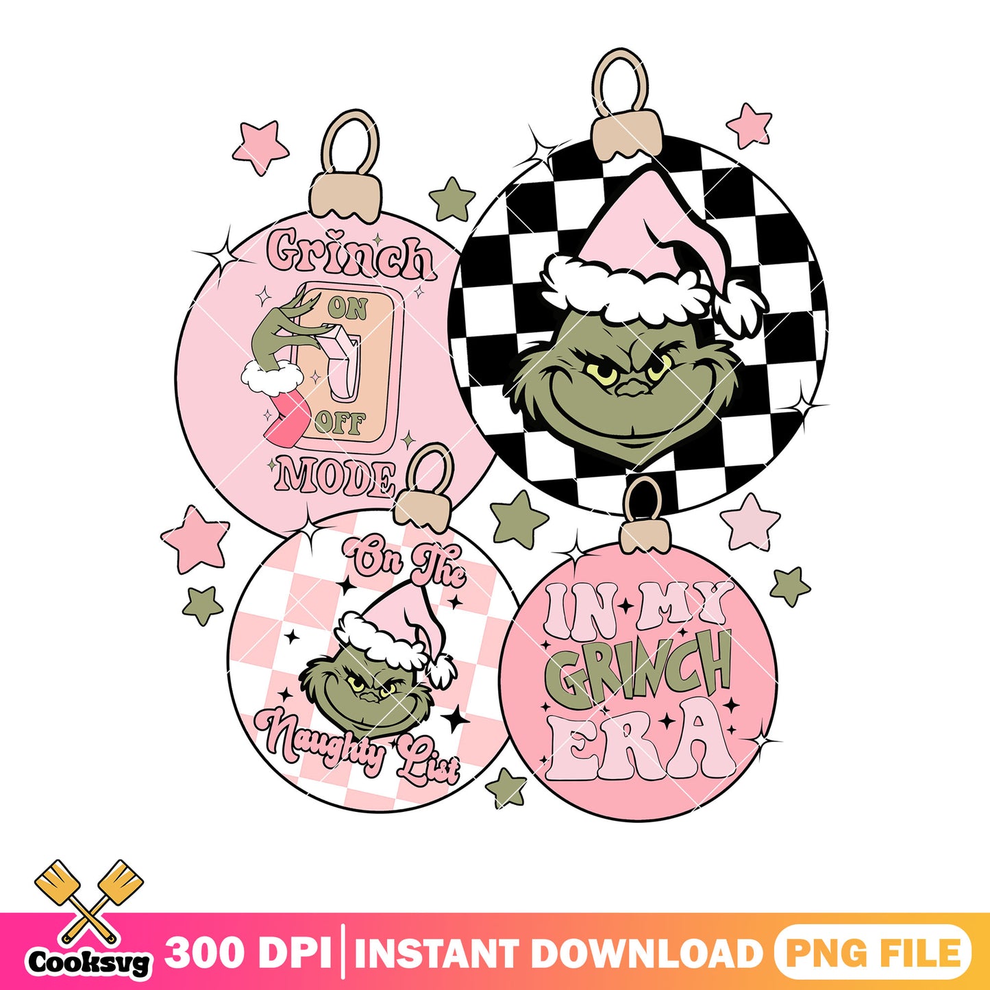 Pinky grinchy christmas png, the grinch png, christmas decor​ png