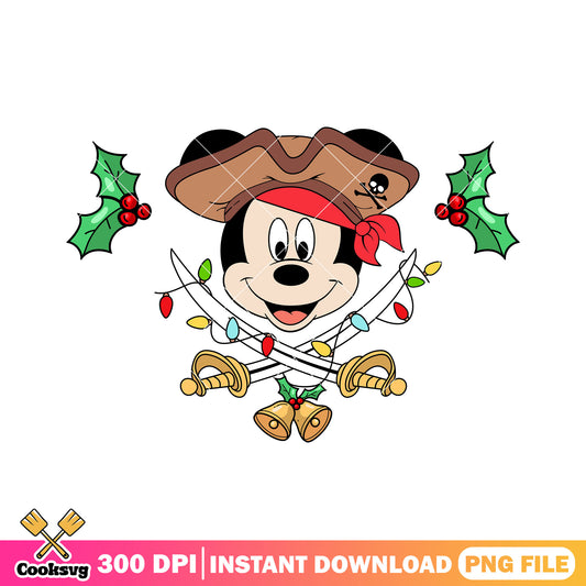 Pirates mickey christmas head png