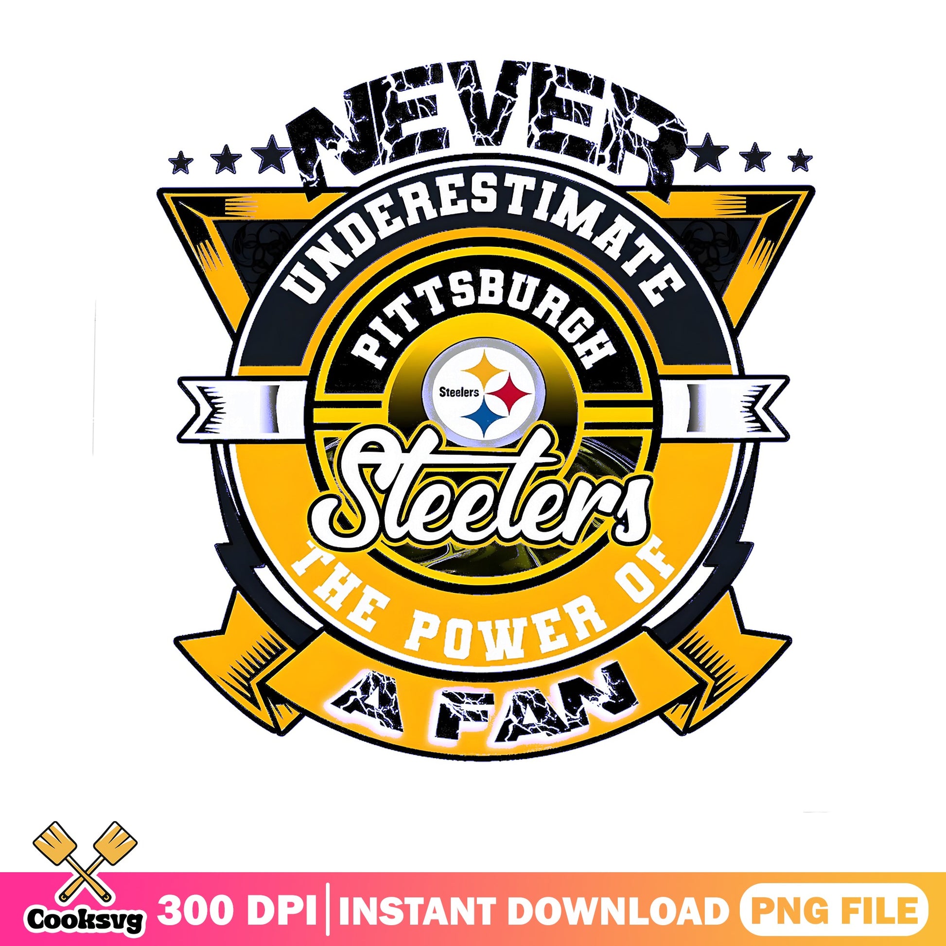 Pittsburgh Steelers Fan Power PNG, NFL Football PNG, Steelers PNG