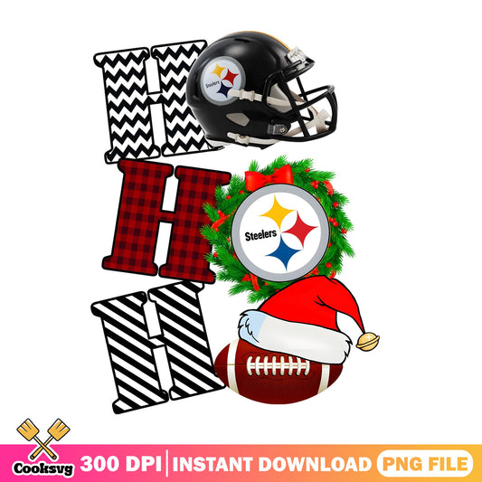 Pittsburgh Steelers Ho Ho Ho PNG, Christmas NFL PNG, Steelers PNG