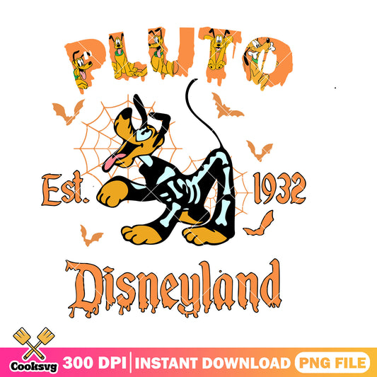 Pluto disneyland halloween costume png, skeleton png, halloween spirit png