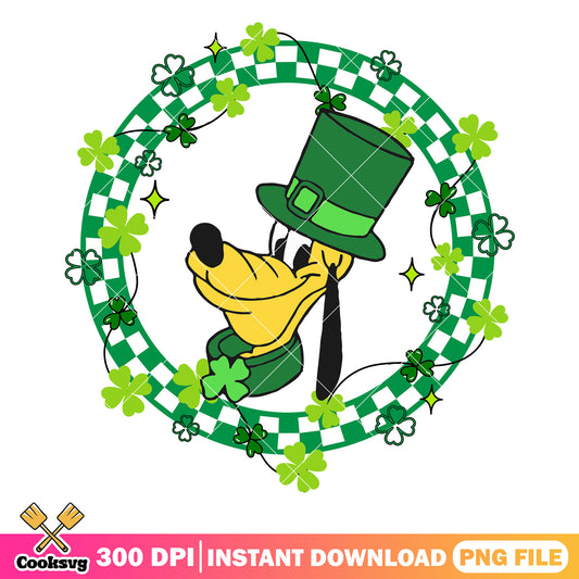 Pluto dog disney lucky circle png, saint patrick day png