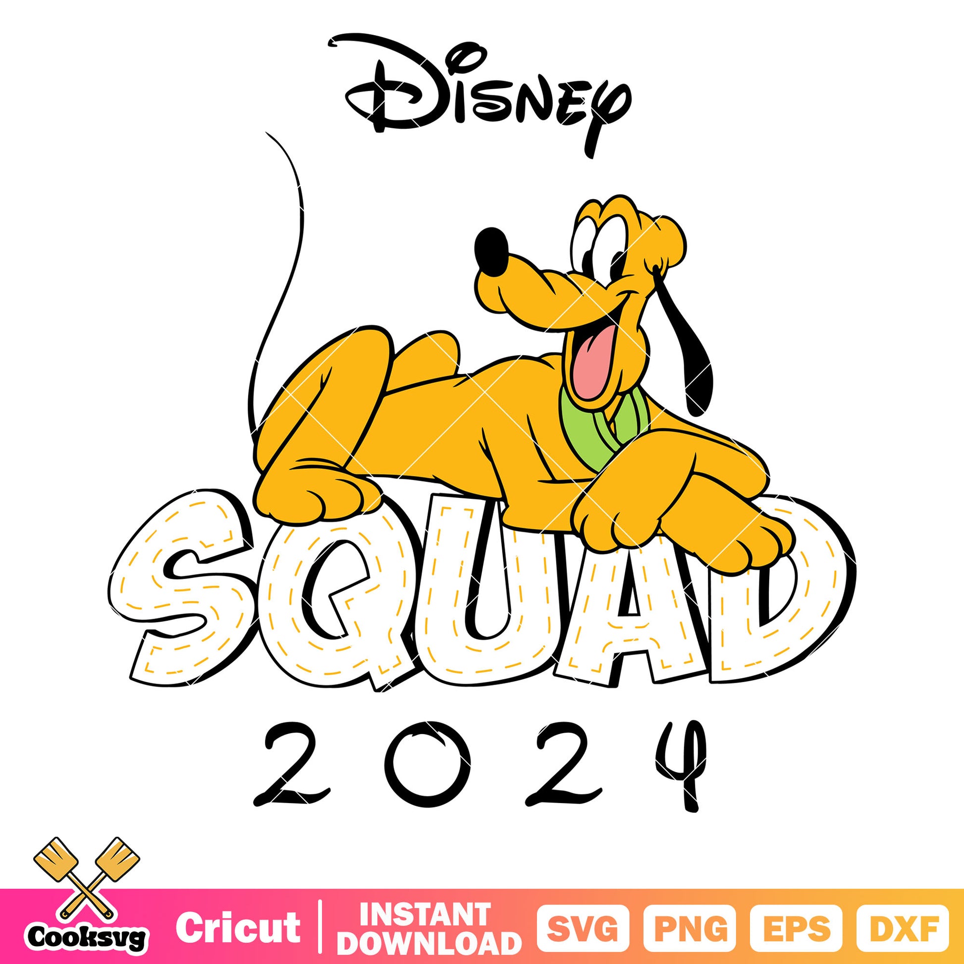 Pluto dog disney squad 2024 svg design, disney squad​ svg