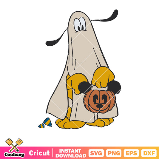 Pluto dog ghost halloween svg