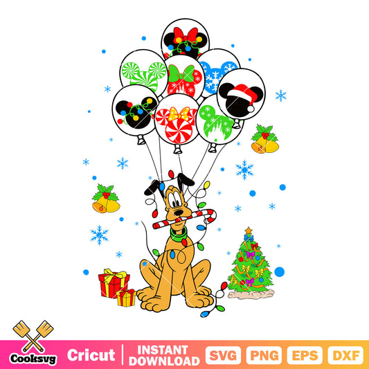 Pluto merry christmas ballon disney svg