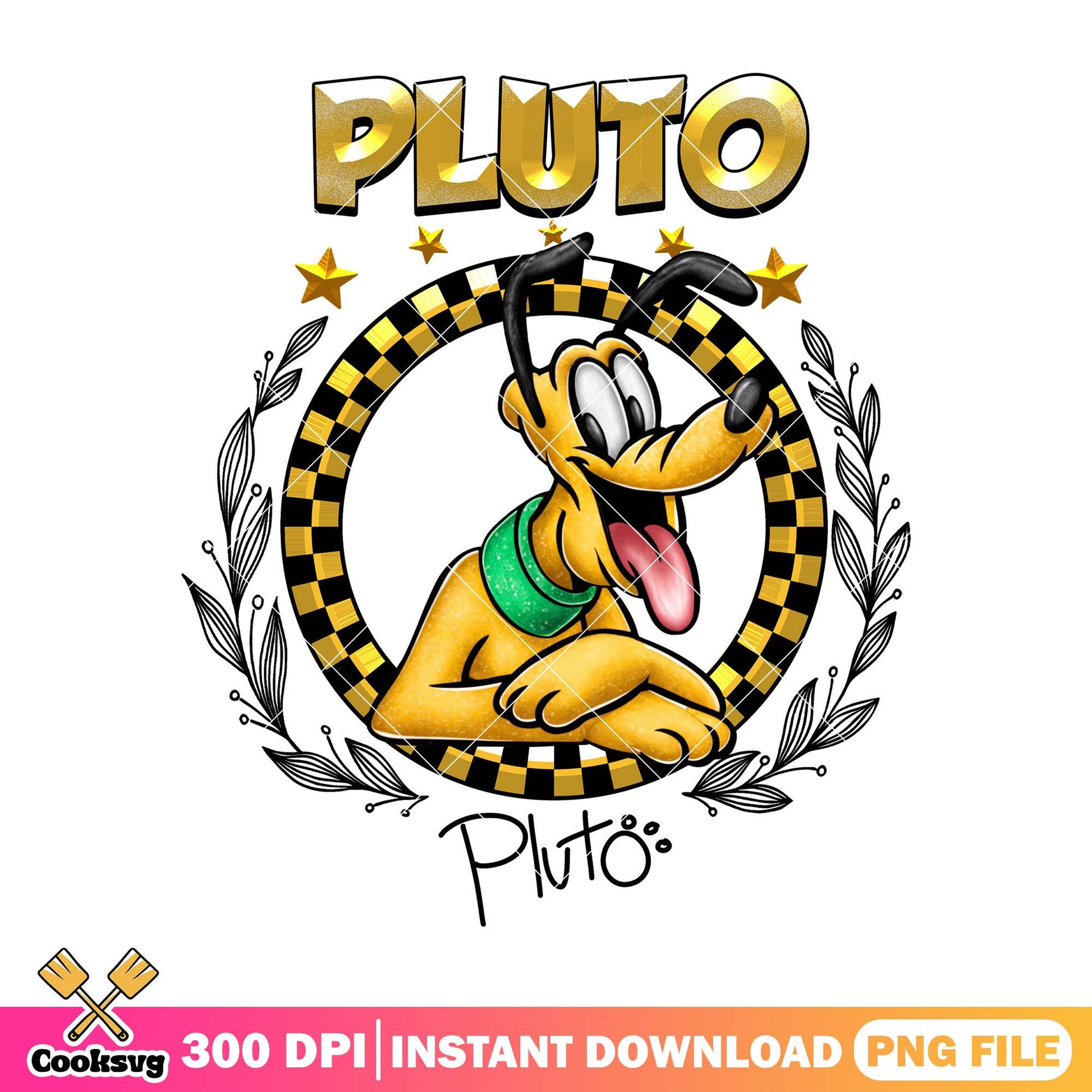 Pluto signature png, disney world png, disney characters png