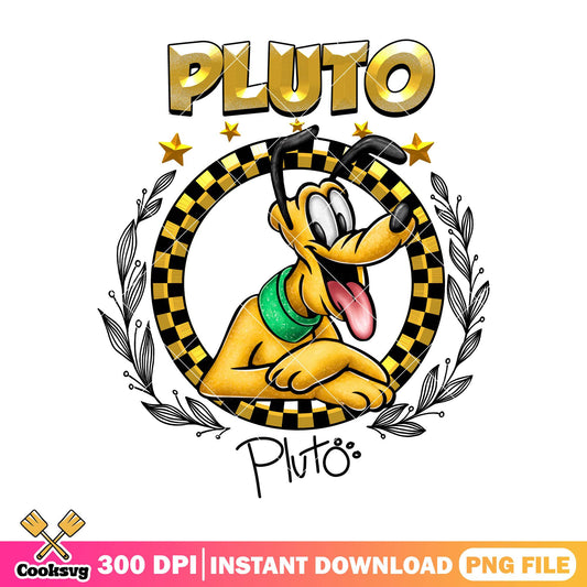 Pluto signature png, disney world png, disney characters png