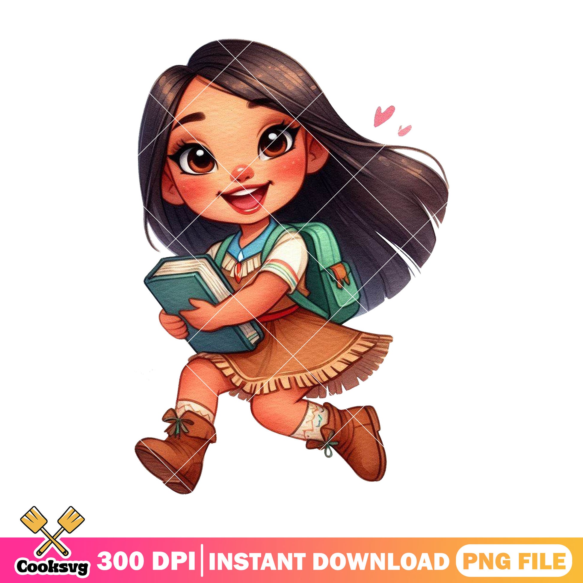 Pocahontas go school png, disney princess png,​​ back to school png