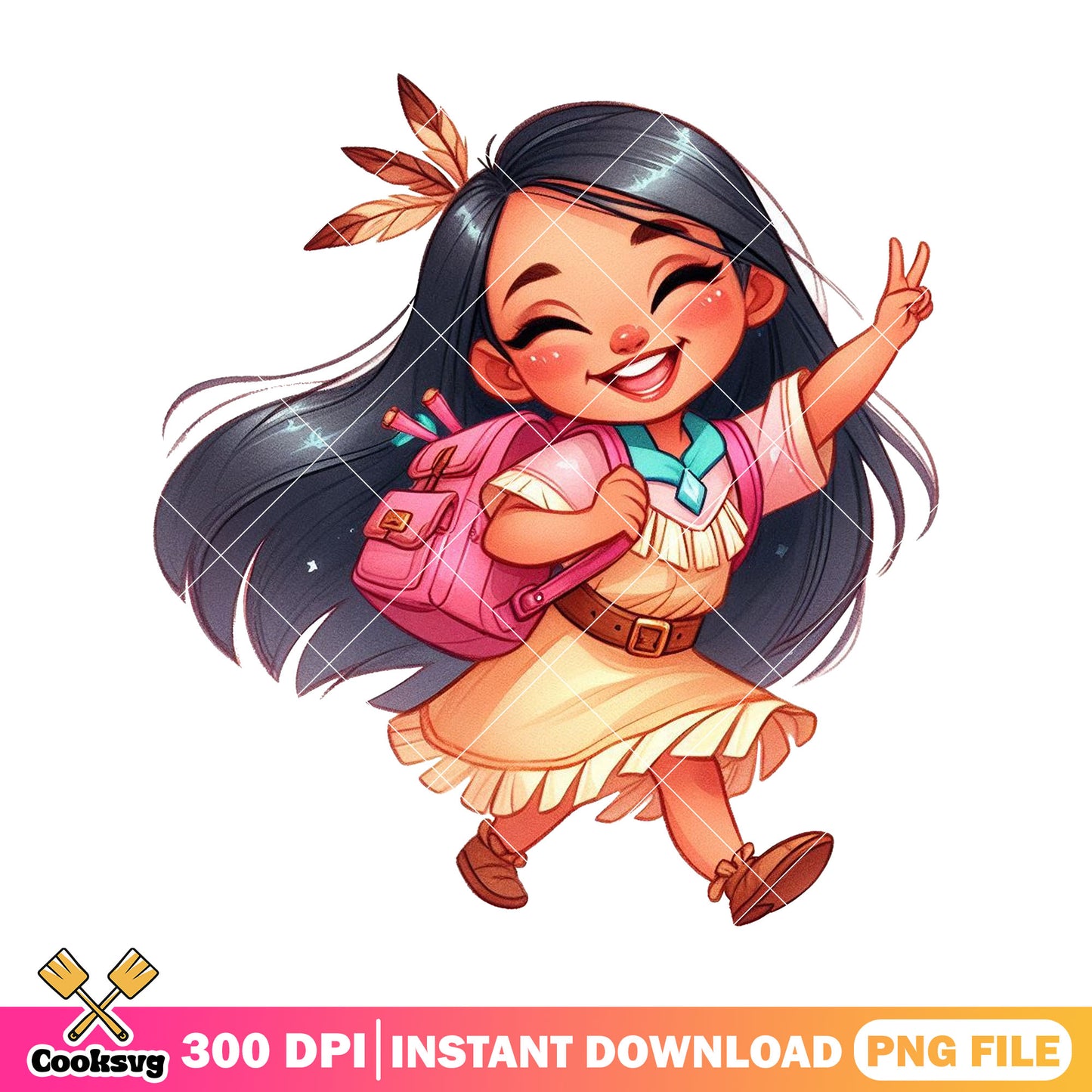 Pocahontas princess cute png, my disney png,​ back to school 2025 png