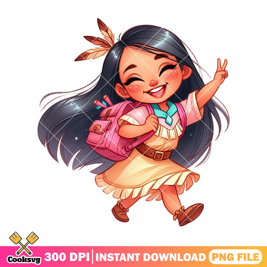 Pocahontas princess cute png, my disney png,​ back to school 2025 png