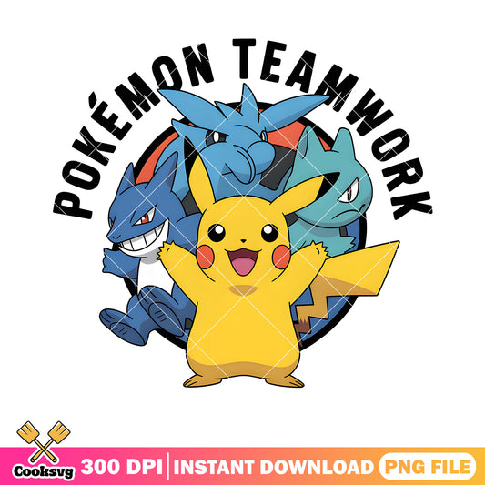 Pokemon teamwork png, pokemon team png, pokemon poster png