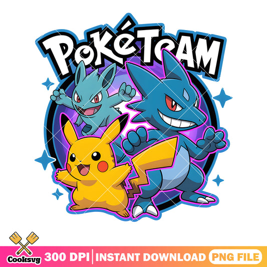 Poketeam poster png, pokemon lucario png, pokemon pikachu png