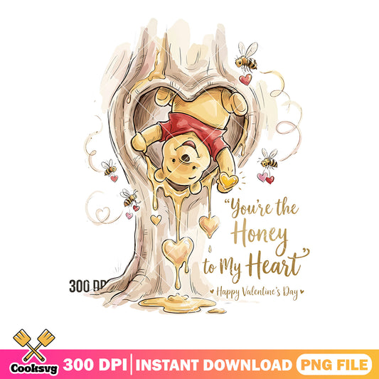 Pooh aeshetic png,cottagecore art png,vintage valentine png,