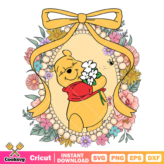 Pooh and disney bow tie mirror png, winnie the pooh png
