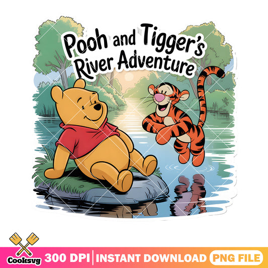 Pooh and tigger river adventure png, disney tigger png, pooh bear png