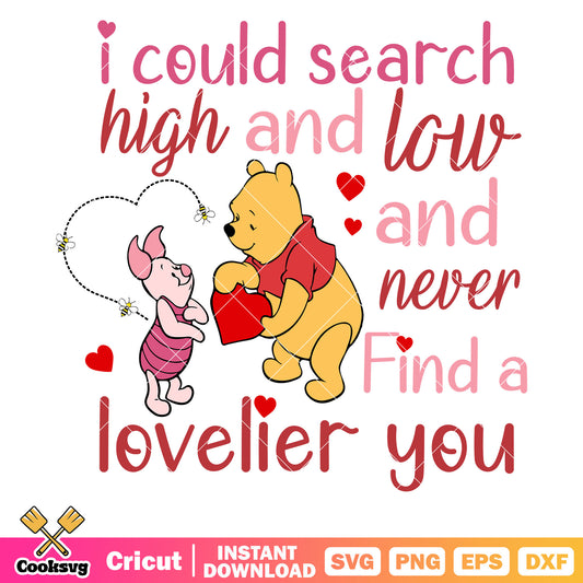 Pooh bear love piglet valentine svg, winnie the pooh svg, pooh valentine​ svg