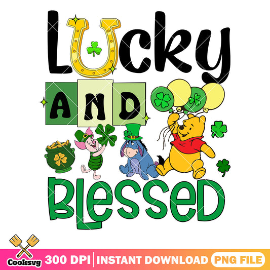Pooh bear lucky and blessed png, lucky and blessed png, pooh bear png