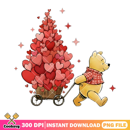 Pooh bear png,valentines day bear png,love cartoon png