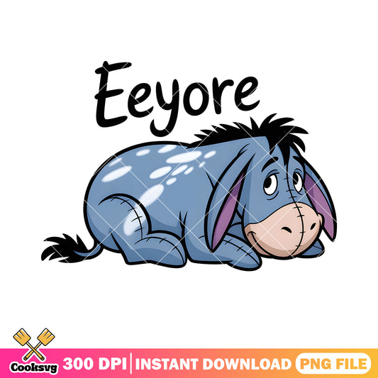 Pooh eeyore lay down poster png, disney eeyore png, pooh friends png