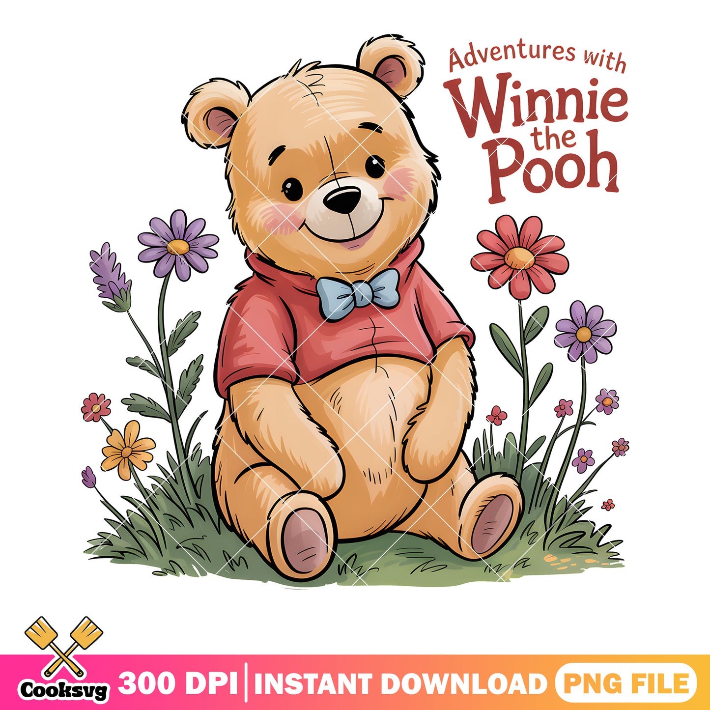 Pooh fluffy poster png, vintage winnie the pooh png, classic pooh png