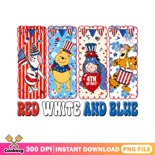 Pooh happy 4th of july png, pooh friends png, pooh 4th of july png