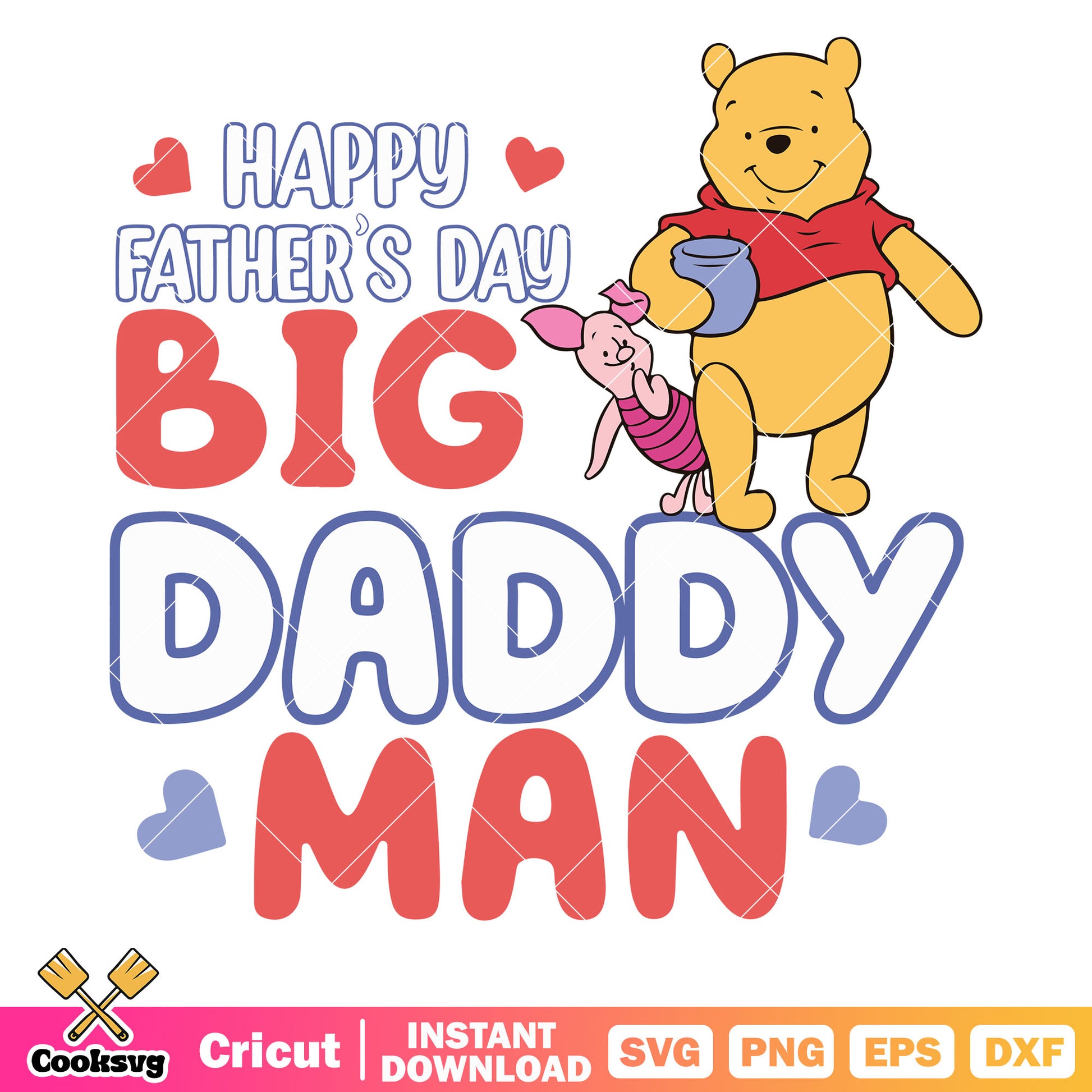 Pooh happy fathers day big daddy man svg, winnie the pooh svg, disney father day svg