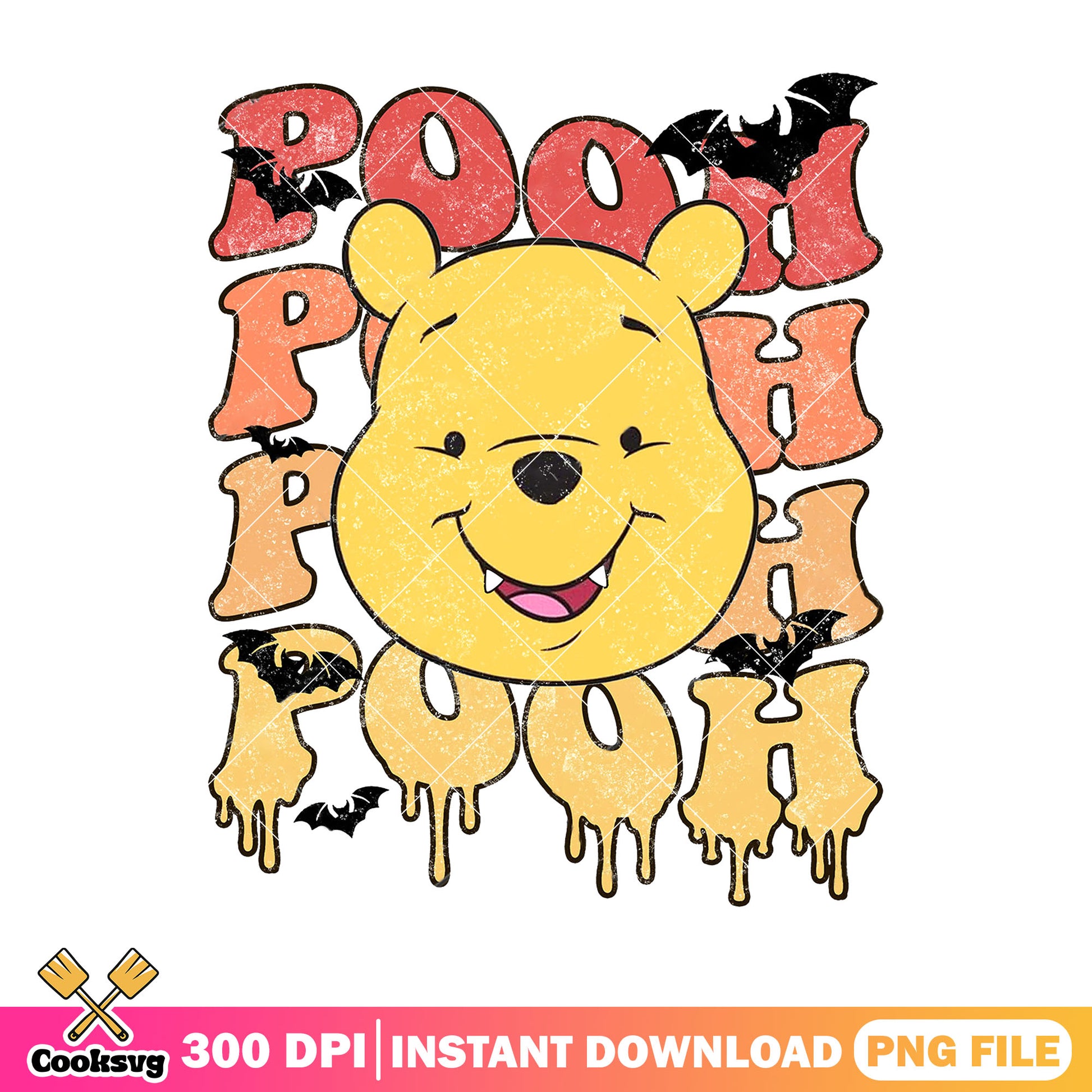 Pooh head halloween png, halloween winnie the pooh​ png