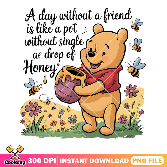 Pooh pot without single a drop of honey png, pooh bear png
