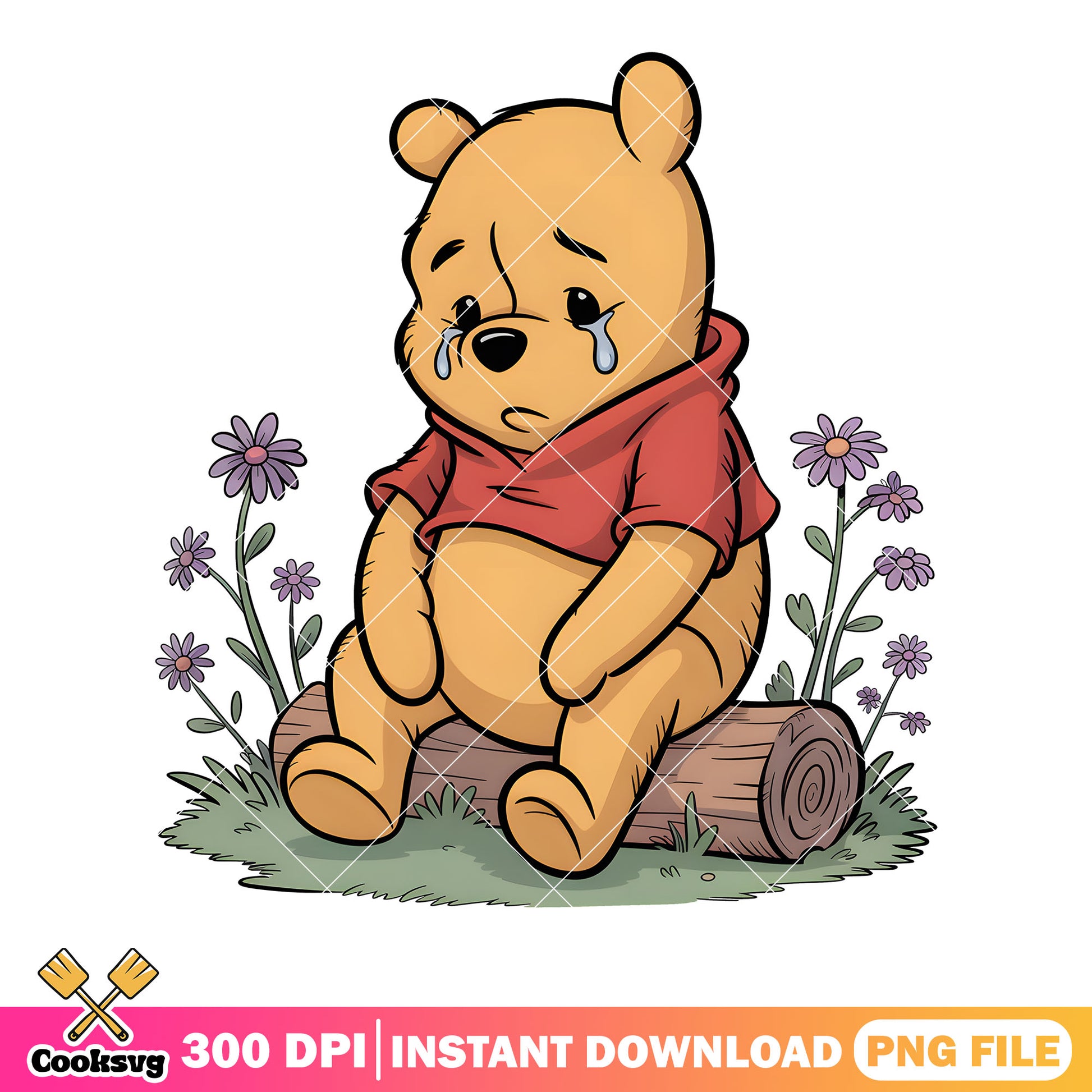 Pooh sad poster love honey png, classic pooh png,​ disney poster png