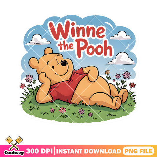 Pooh vibes poster png, disney stickers png, classic pooh png