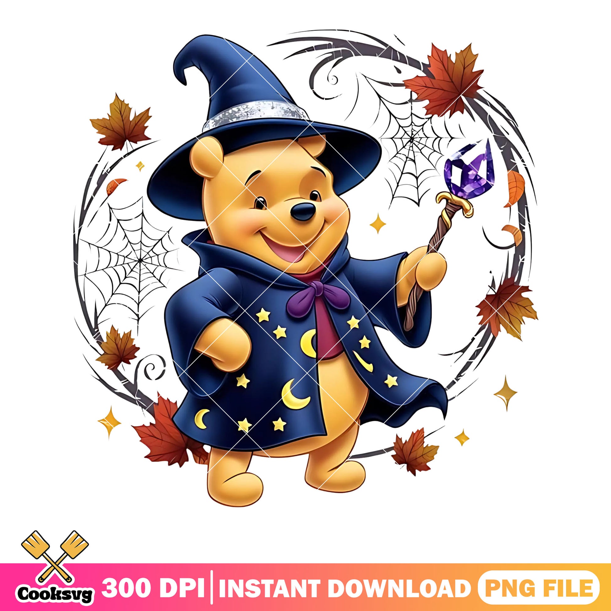 Pooh witch costume png, disney halloween png, winnie the pooh png