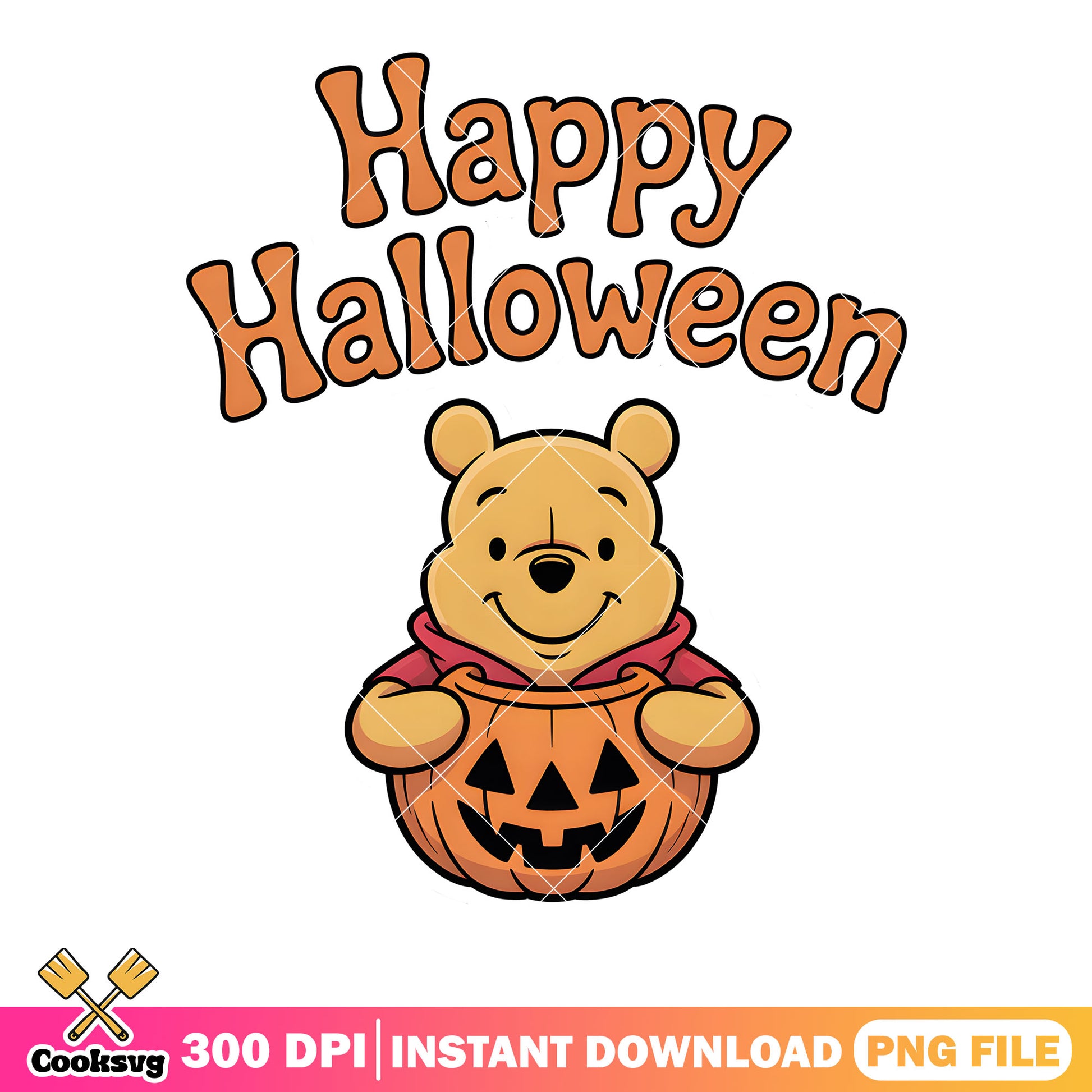 Pooh with halloween jar png, halloween pooh png, pooh poster png