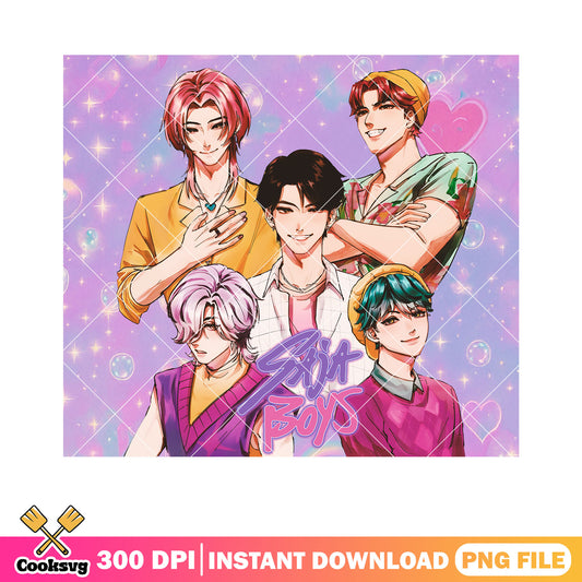 Poster anime saja pose anime png, bubbles saja png, anime boy kpop png