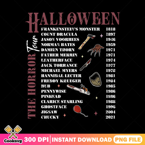 Poster horror tour png, halloween day png, halloween art png