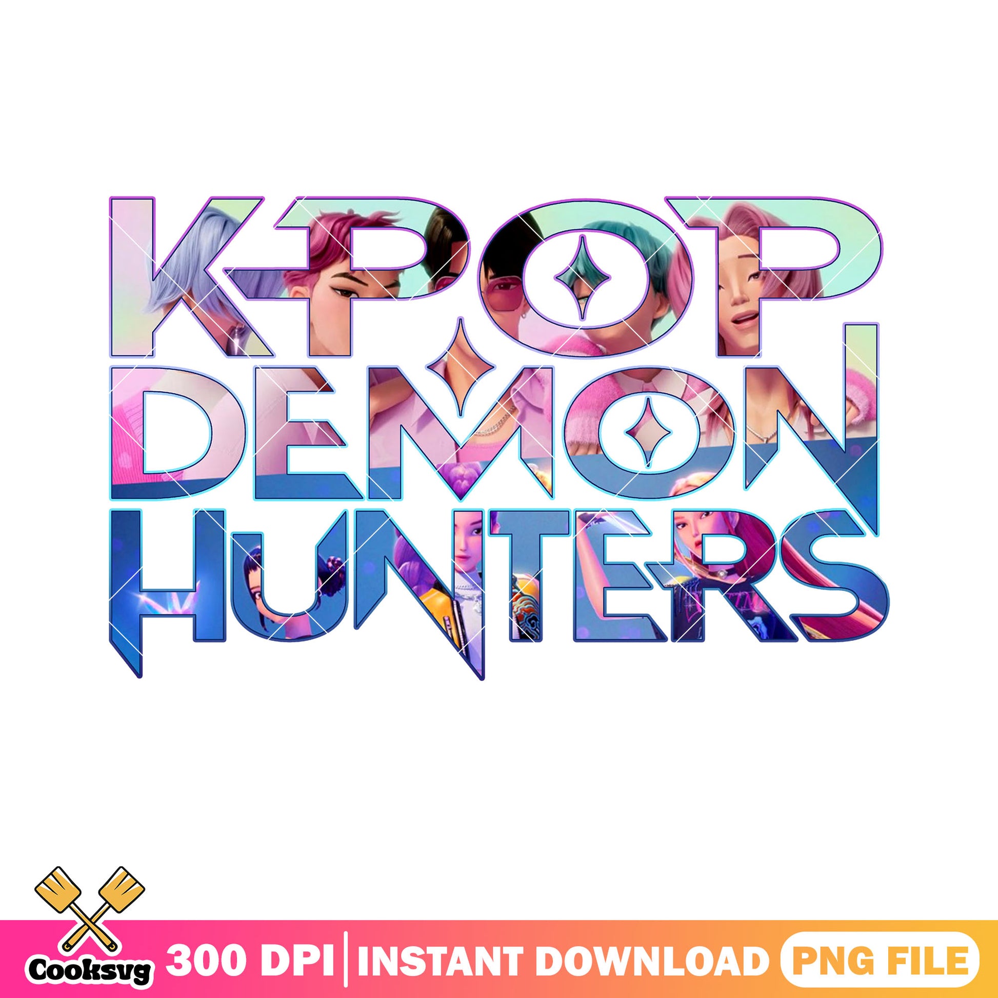 Poster kpop demon  png, logo demon png, hunter character png