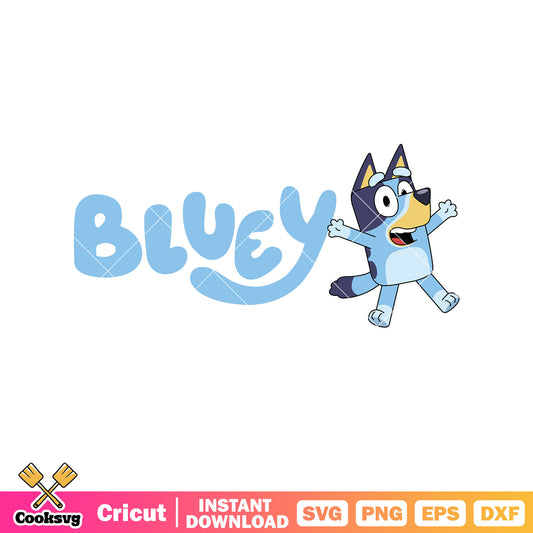 Poster logo bluey dog svg, bluey logo svg​ svg, character bluey svg
