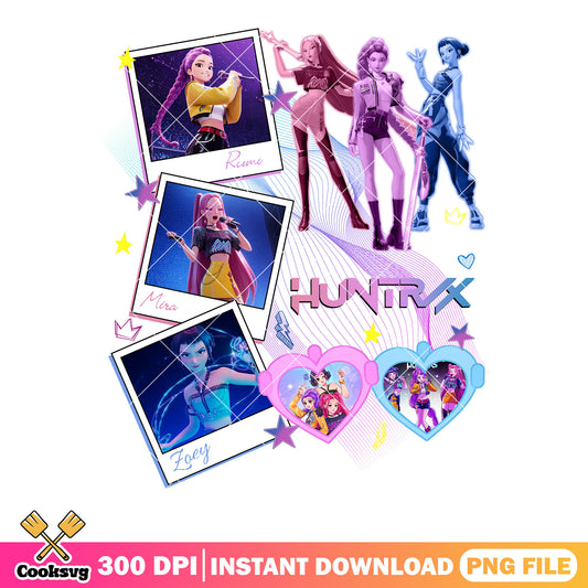Poster picture girls sticker png, girls sing card png, anime girls png