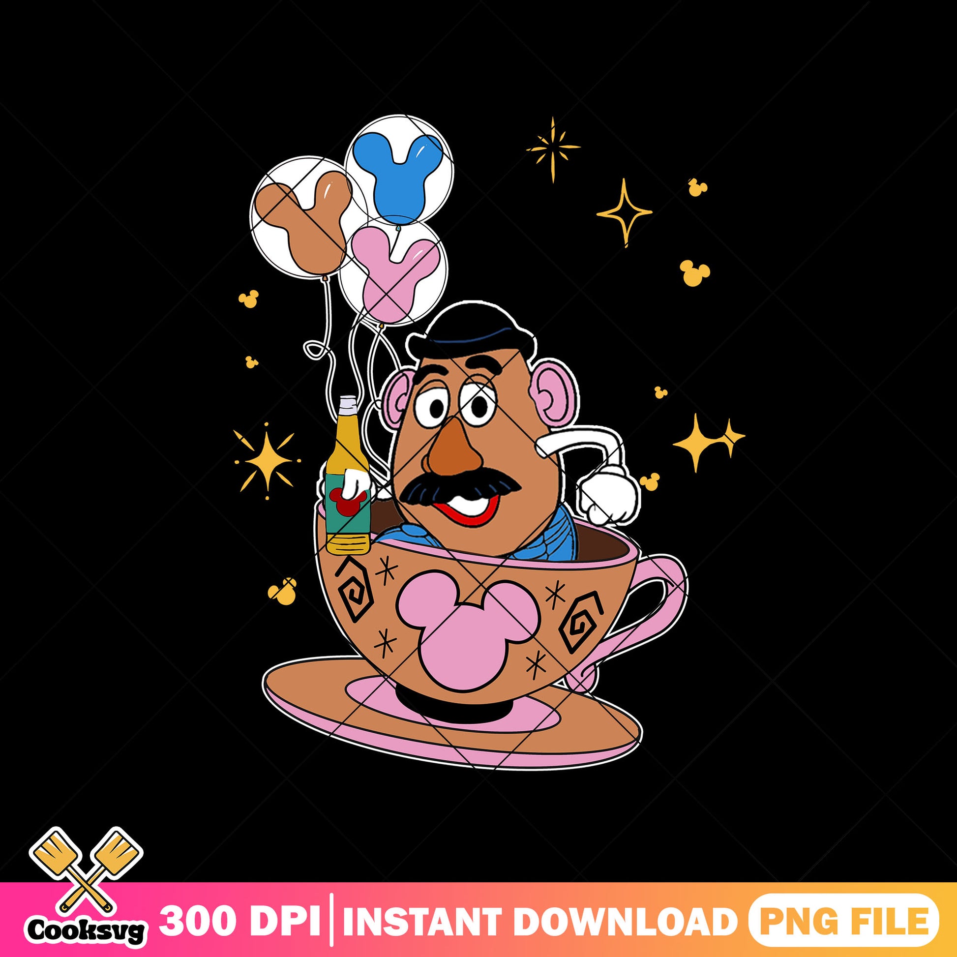 Potato head cup of tea png, mr potato head​​ png, disney world png