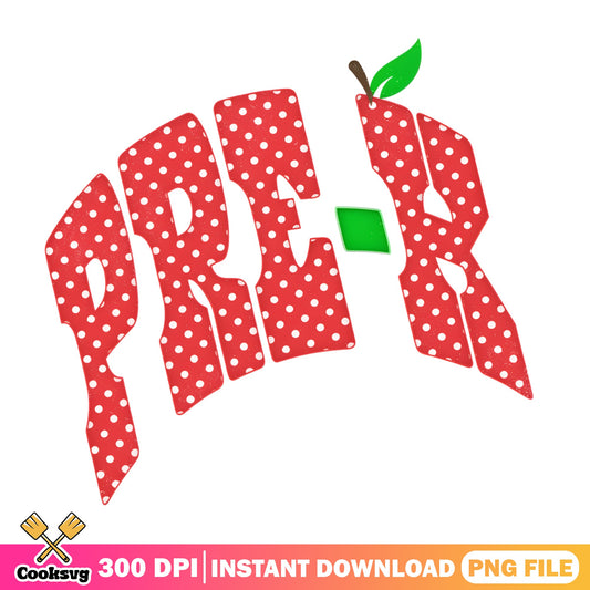 Pre-K Apple Polka Dot PNG, Back To School PNG, Teacher PNG