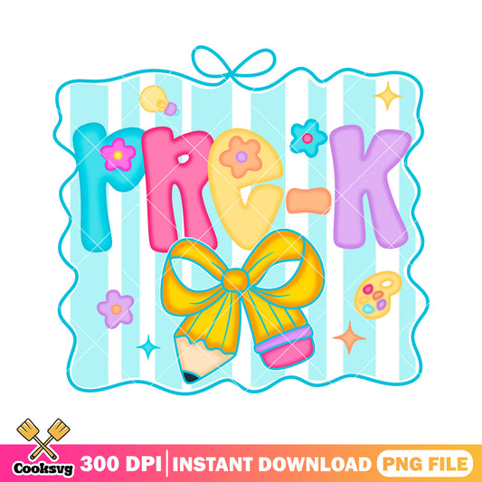 Pre-k yellow bow png, go back to school png, poster art png