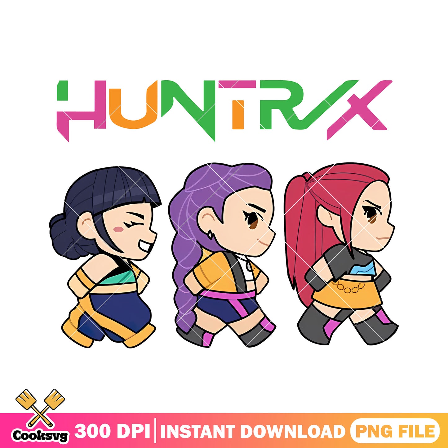 Pretty chibi huntrix girl png, huntrix band png, kpop huntrix png