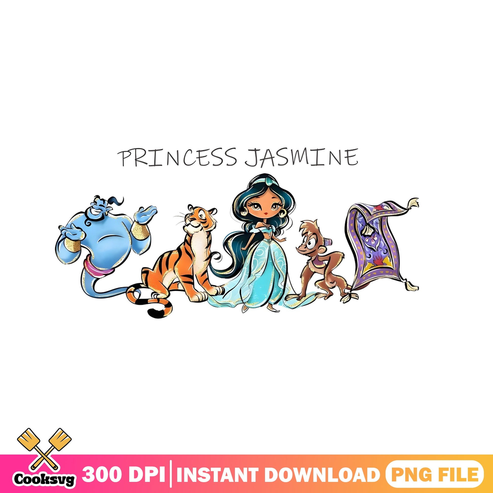 Princess Jasmine And Friends PNG, Aladdin Disney PNG, Disney Princess PNG