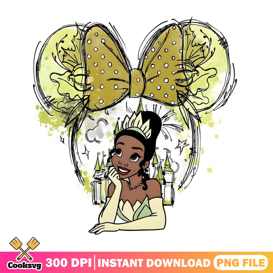 Princess Tiana Disney Minnie Ears PNG, Disney Princess PNG, Tiana PNG