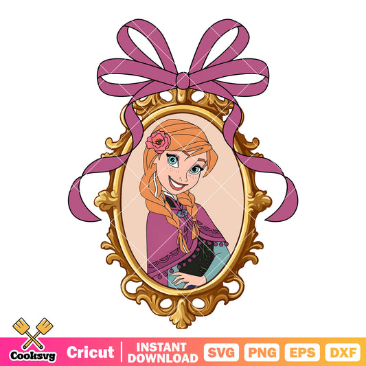 Princess anna and bow tie mirror png, anna princess png