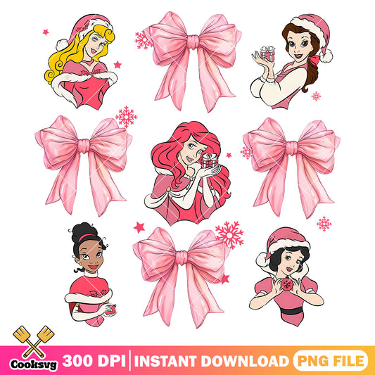 Princess disney christmas bow tie png, christmas bow tie png, princess christmas png