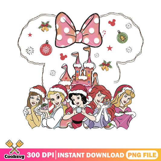 Princess disney christmas png bow castle png, aurora clipart png